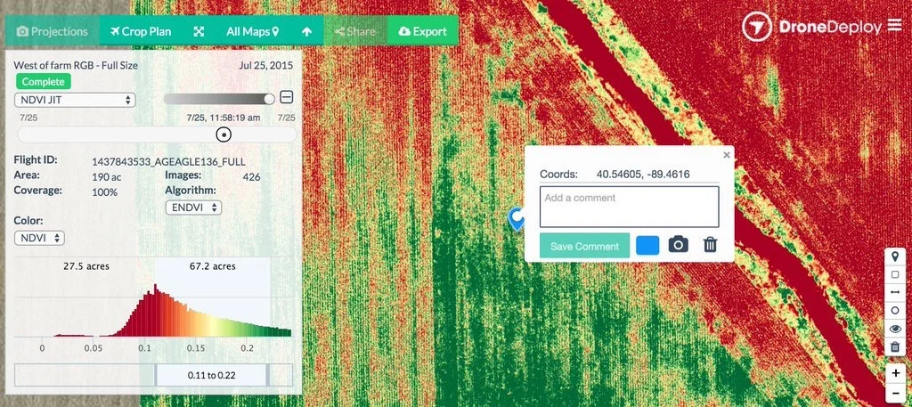 Set your flight plan with a single click DroneDeploy automates the flight and captures all the aerial data you need. There software does all the processing for you. Have your map ready to go in minutes so you start takin action immediately. It's an amazing tool that is currently being used daily in over 20 countries around the world. 