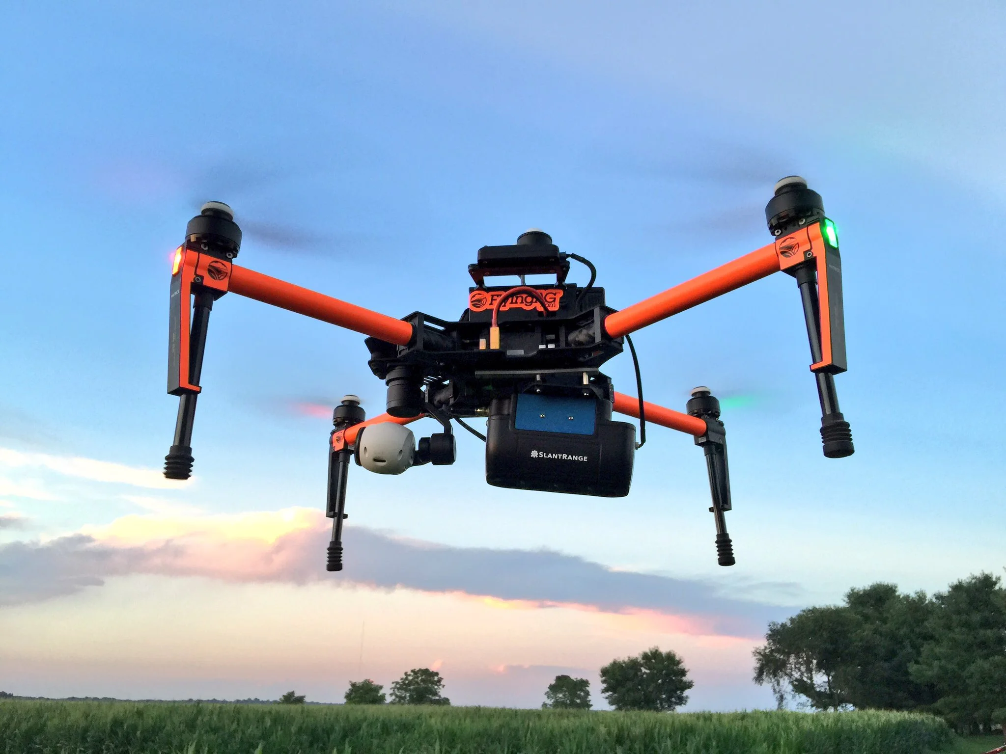 FlyingAg Matrice Pro Kit w/ Slantrange camera system. This solution has infield processing capabilities, impressive option in 2017.