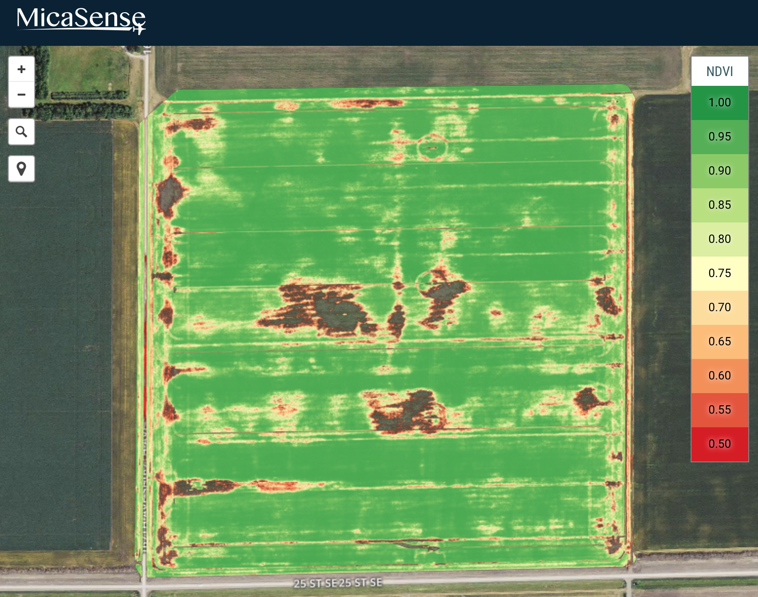 Example of imagery using Sequoia Sensor w/ Atlas software. (Thanks Nolan)