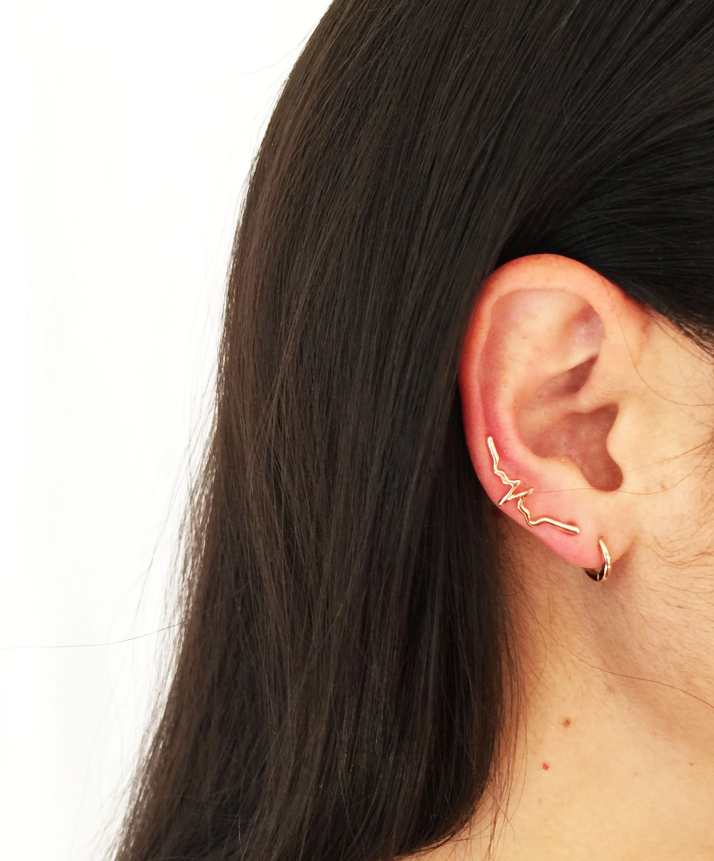Heart Beat Earrings + RG Small hoops .jpg