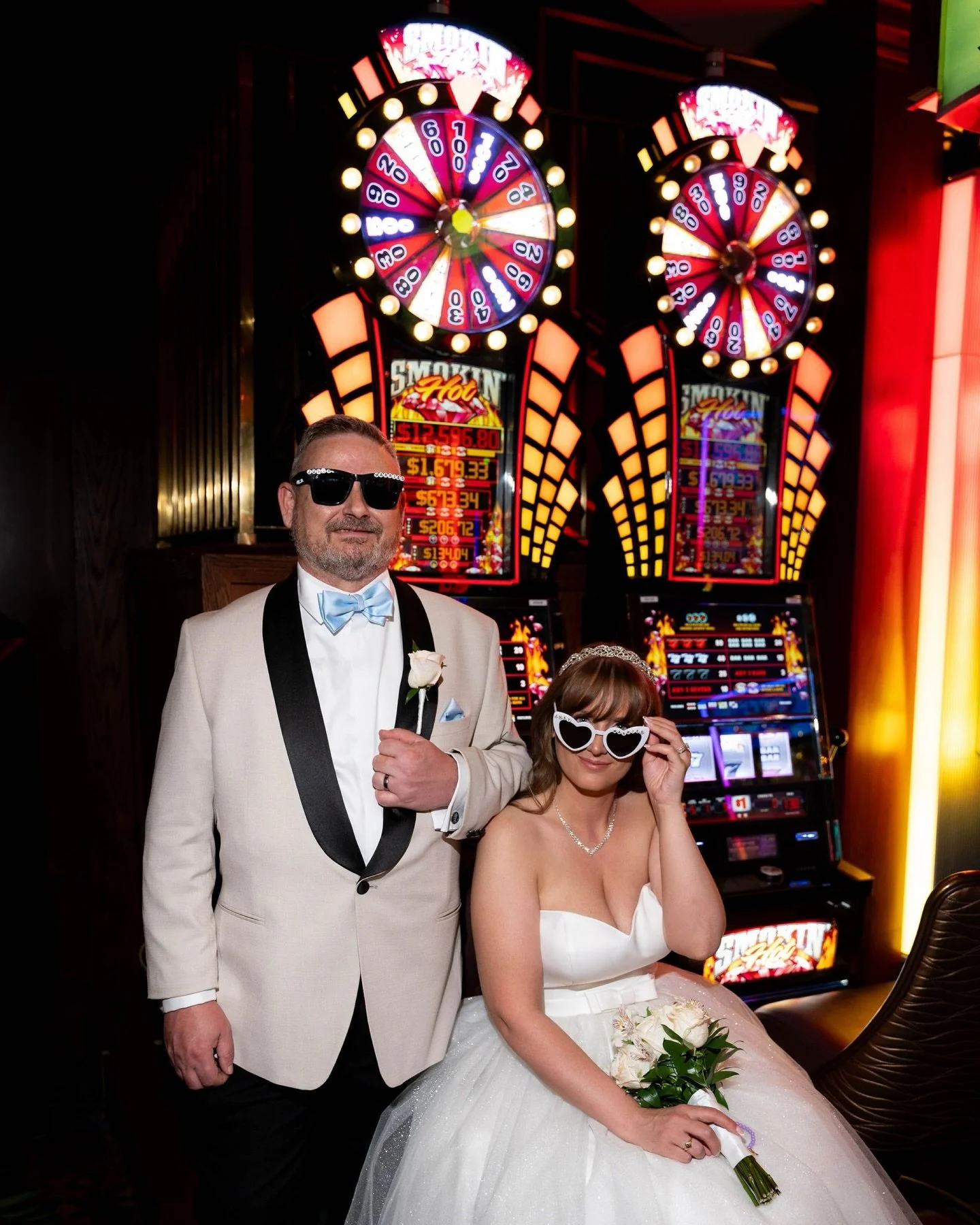 Post elopement session under the neon lights? 

COUNT. ME. IN! 🤩🎰

Kayleigh &amp; Kevin boogied around Las Vegas and the Fremont area with me after their elopement. Getting the best of both worlds with the colorful neon lights of the area during th