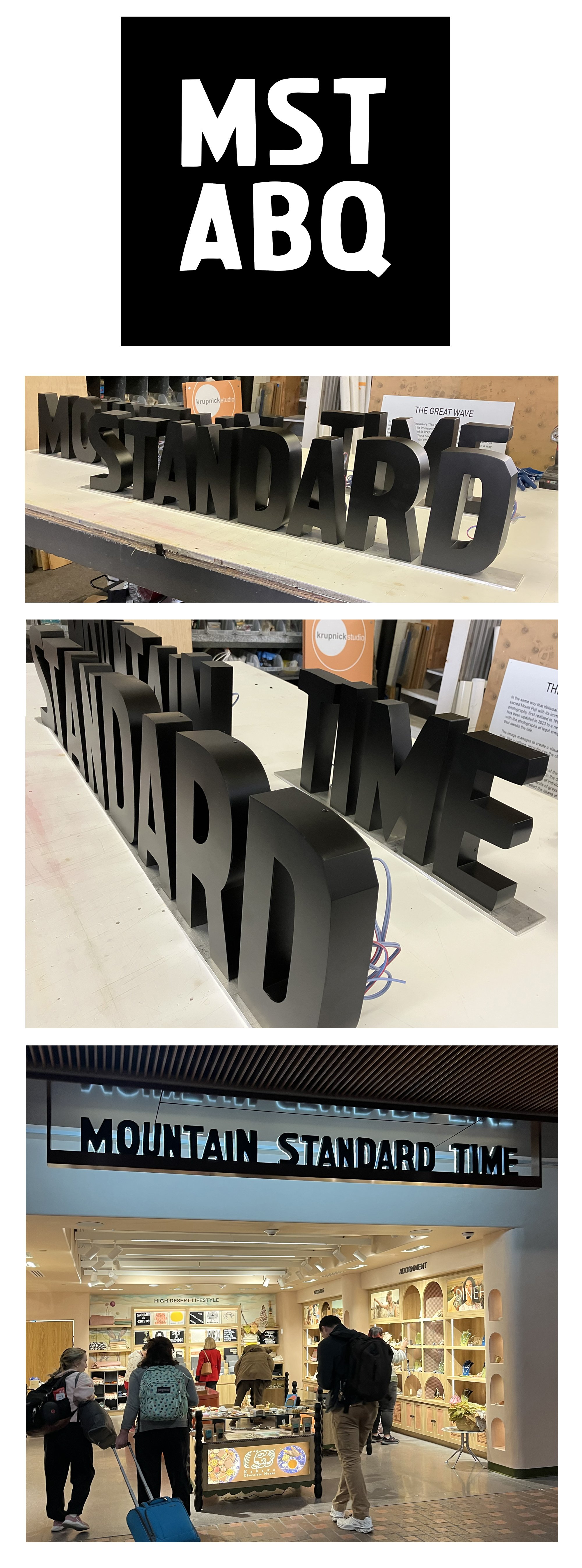  Mountain Standard Time, Albuquerque Sunport NM / airport boutique / identity, signage, and products 