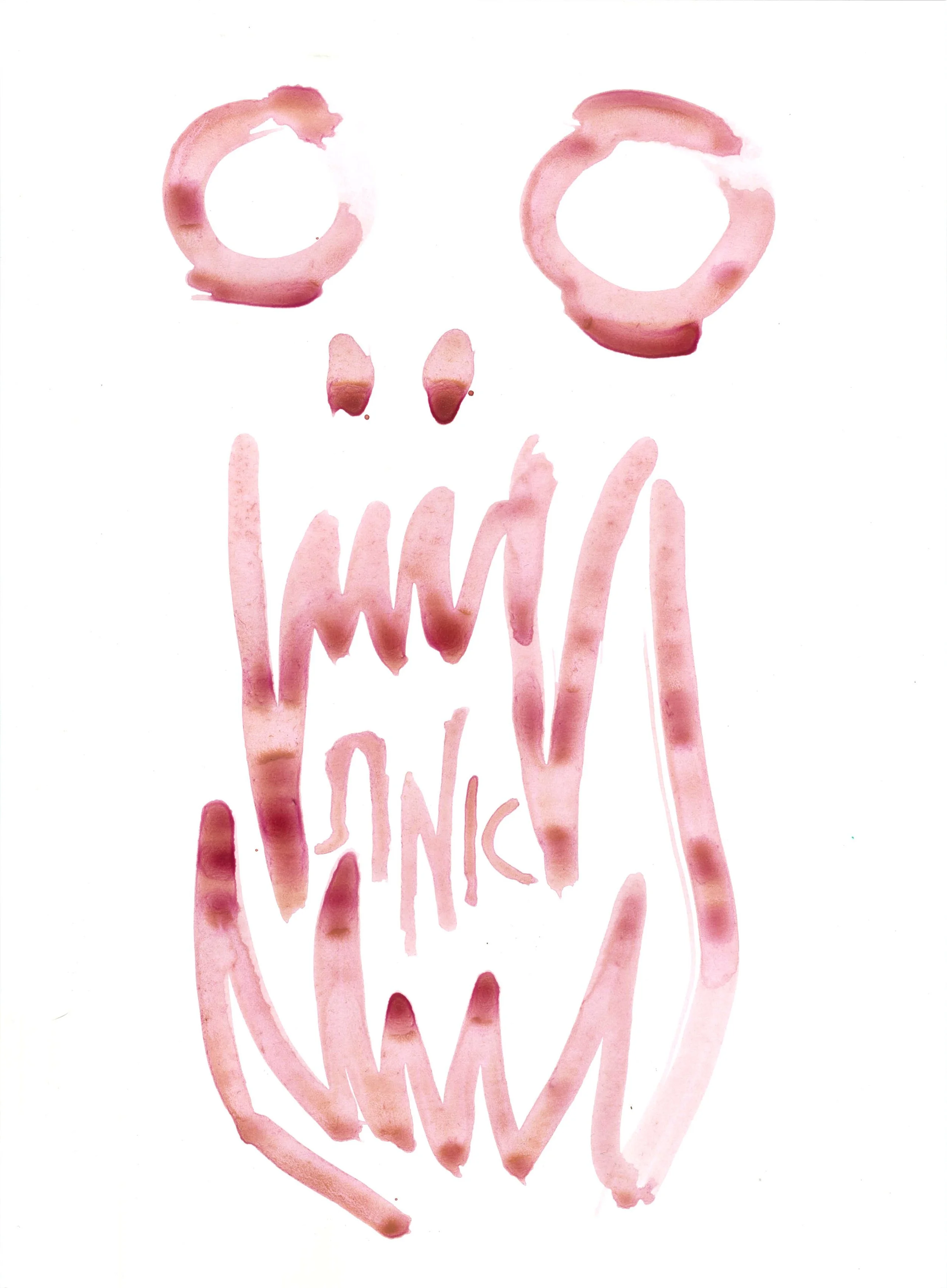 Mud Golem #4 , 2025 Dead sea mud, red pigment on paper. 24 × 36 cm. Inquire