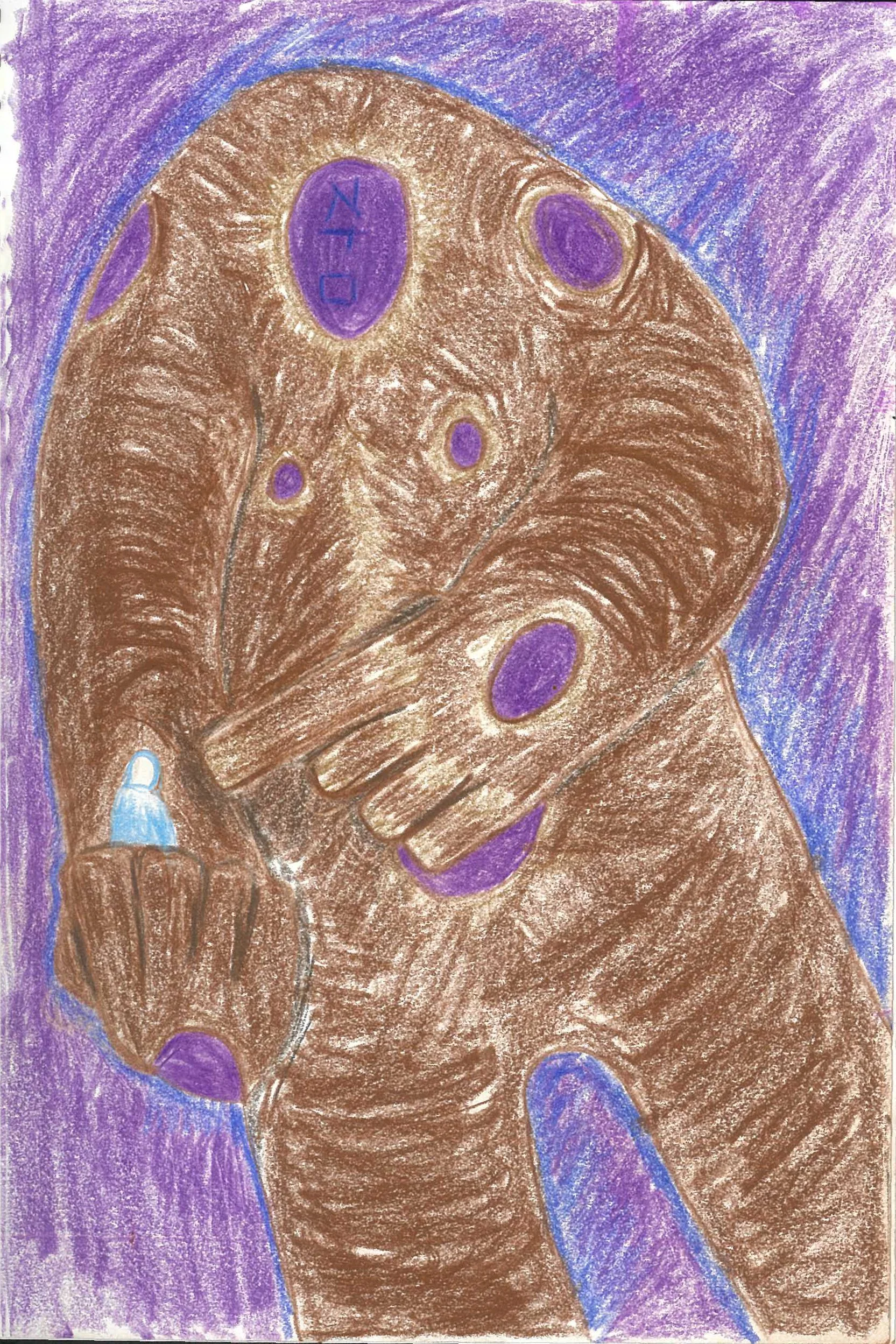   Golem Teaching Akiva In a Dream , 2026  Pencil on Paper 