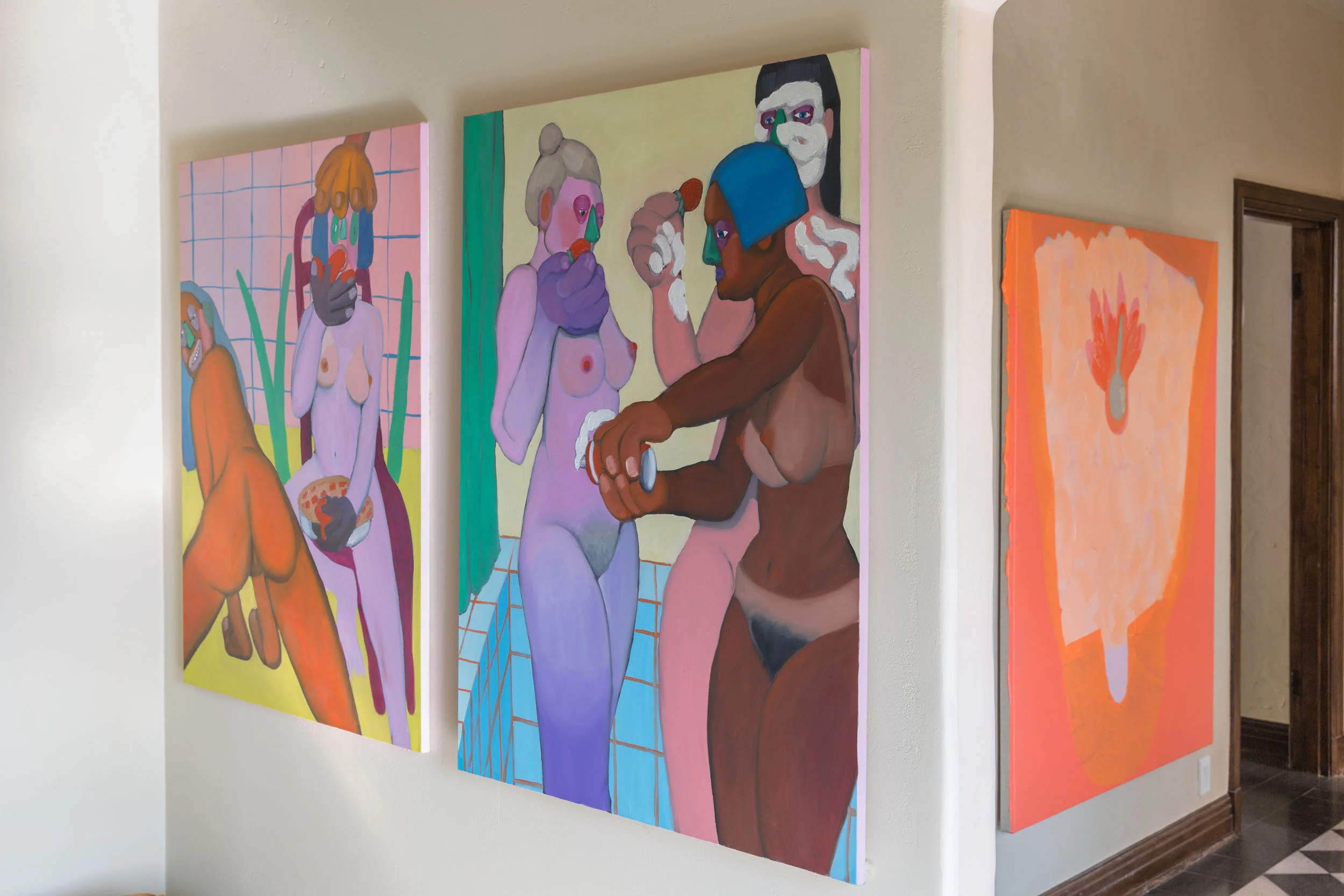 Installation view, left to right: Anja Solonen and Loren Britton.    