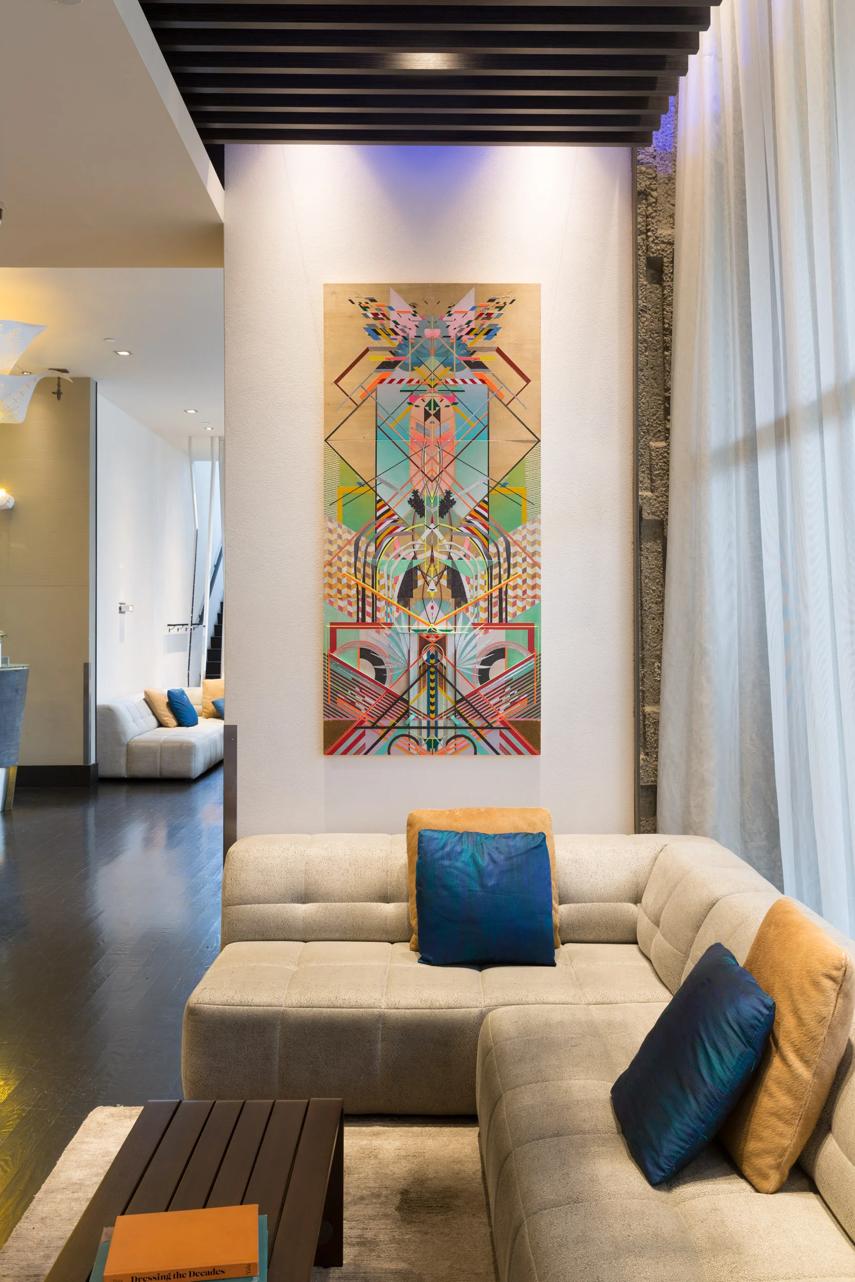Kristin Cammermeyer , Accumulation at 12TH & Marion: Paintings 1-3 , 2015.