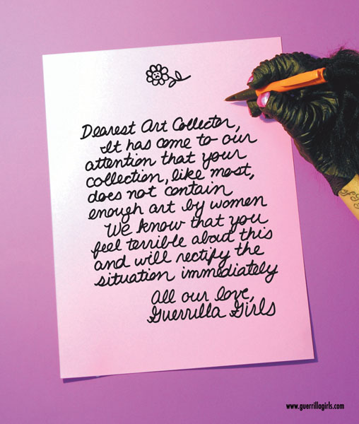Dear Art Collector, 1985/1986. Copyright © Guerrilla Girls Courtesy www.guerrillagirls.com