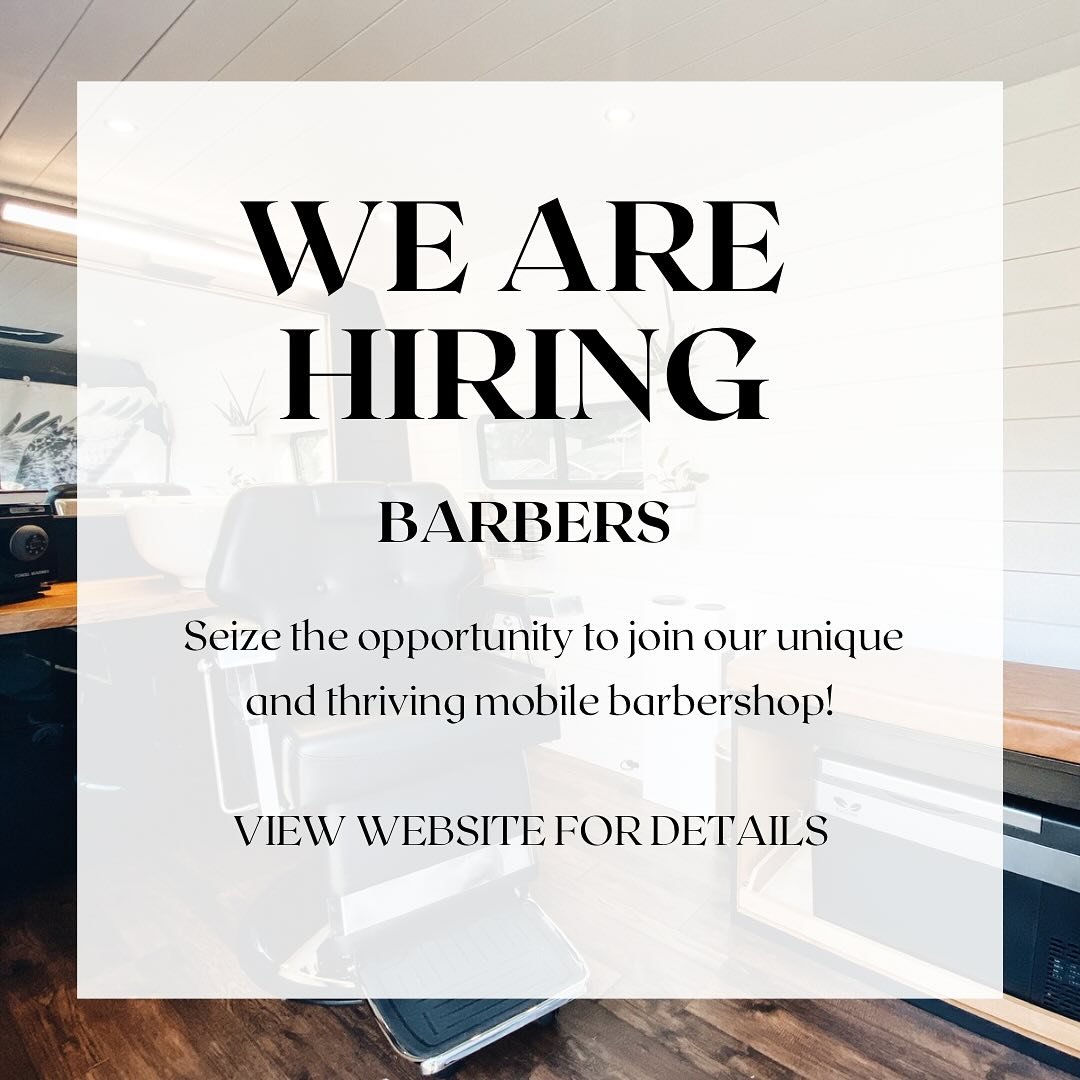 Come join our team and work in the #1 Mobile Barbershop in the PNW! 💈

⚡BENEFITS
* Flexible schedule and hours
* Manage your clientele and schedule 
* Provide the luxury of curbside service to your clients
* Receive one-on-one skills/management ment