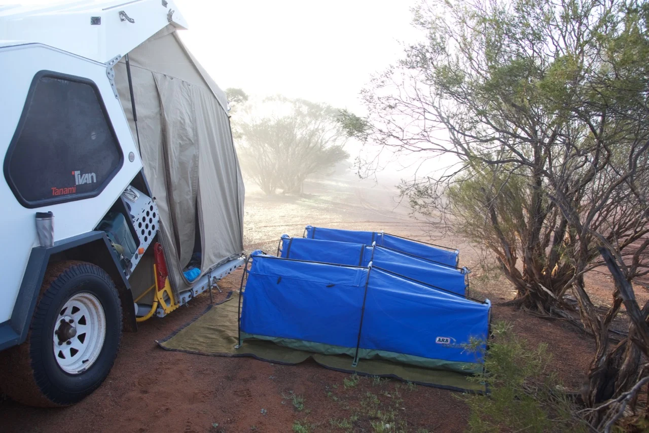 Boy's first night in their new swags