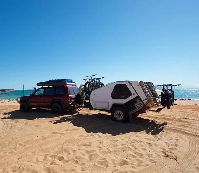 Only way to get our #fatbikes around #australia is with our @isicarriers 
#lovetheoutdoors #isicarriers #saltedbikes #beach #arb #roadtrip