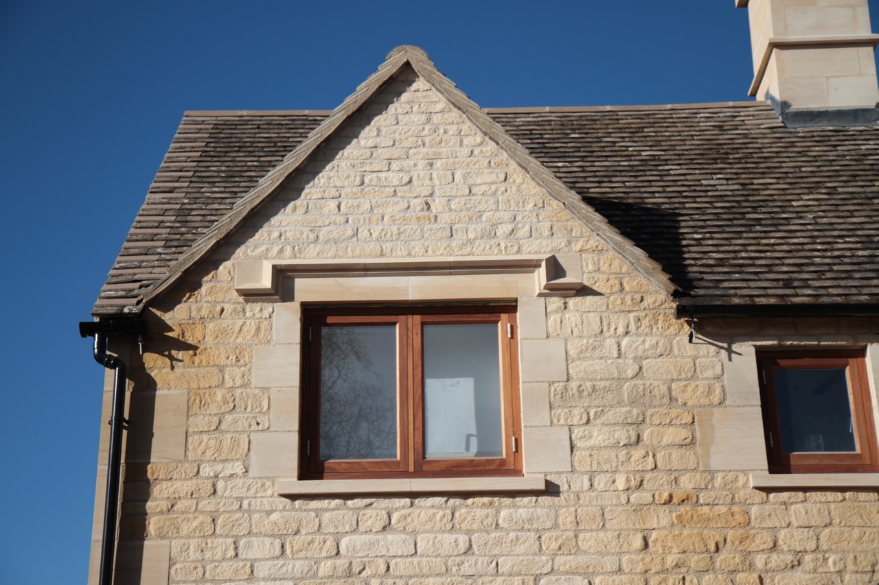  Bespoke hard wood window with stone sills, quoins, lintels &amp; label moulds 