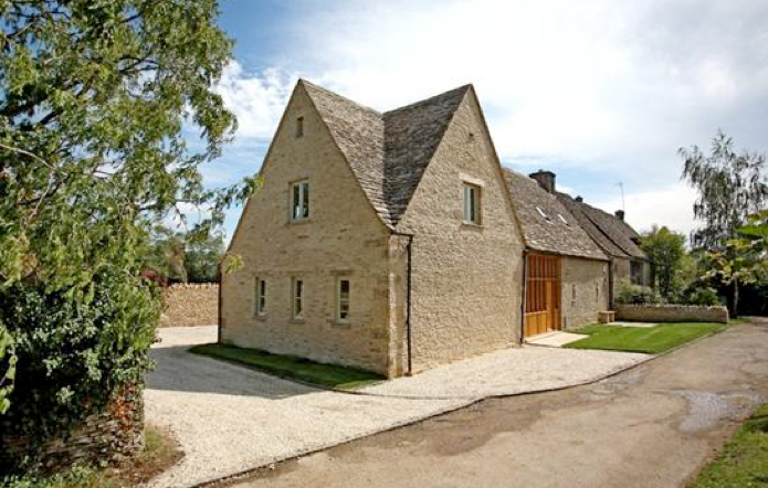  Finished barn conversion with swept stone roof valley 