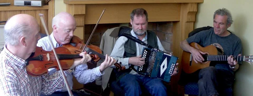 Another pic from the archives - Buttons and Bows at the launch of Manus' solo CD, "Fiddlewings", at The Merriman Hotel, Kinvara in 2006