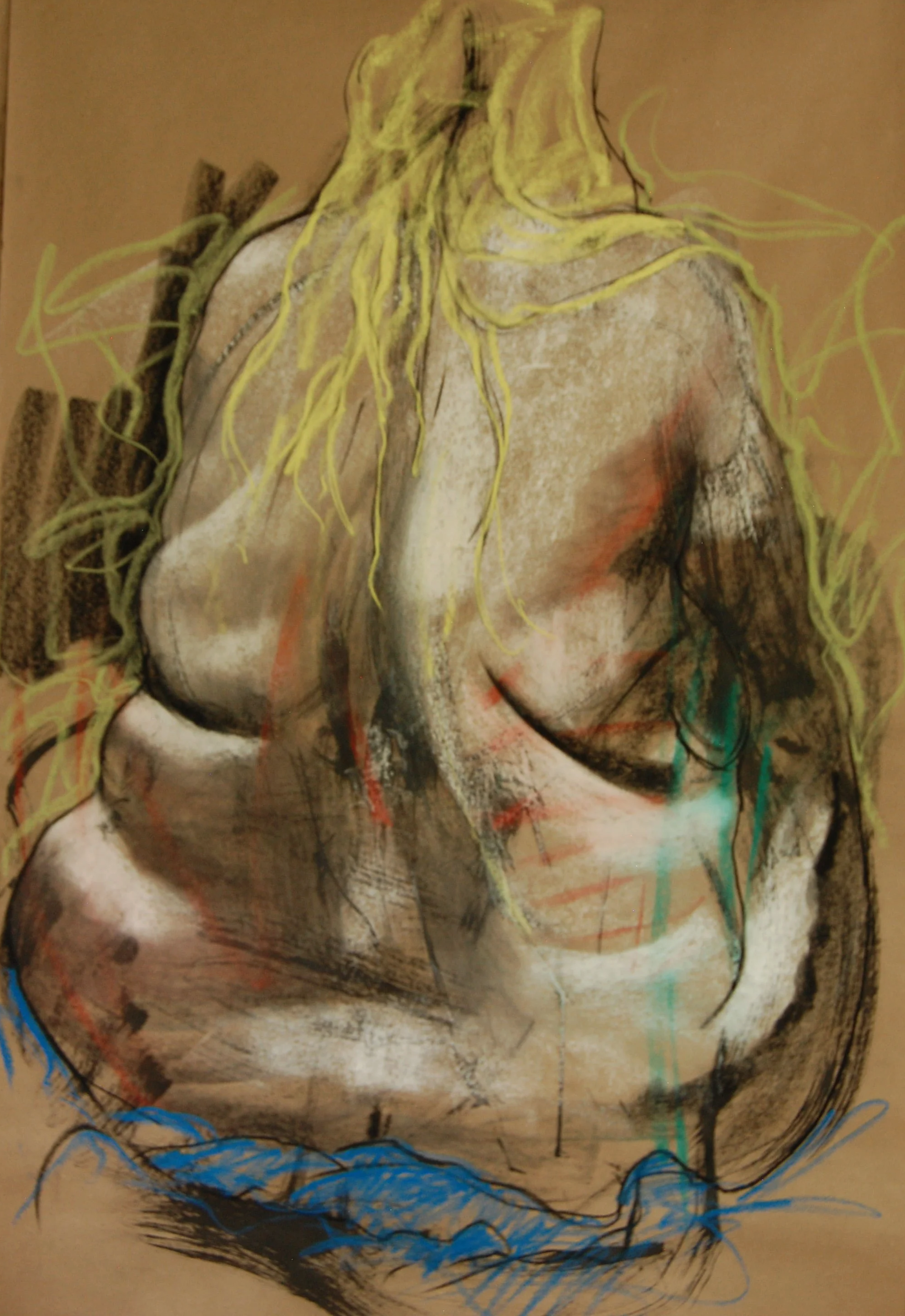 Mary charcoal, ink chalk, pastel