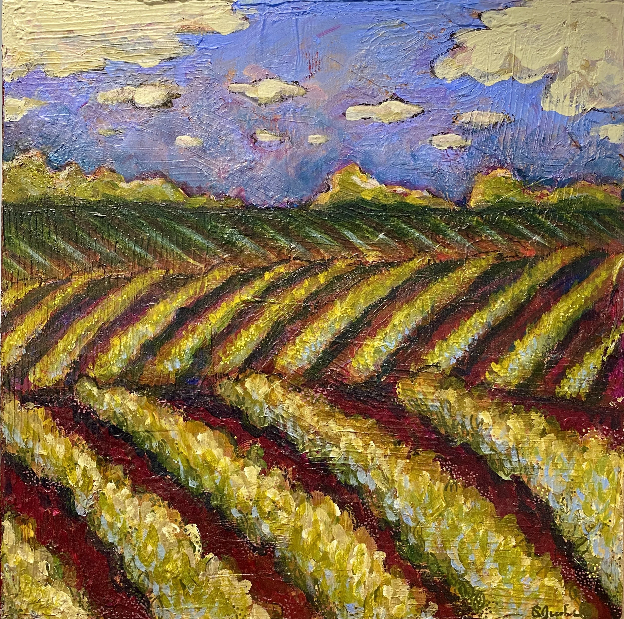 "HAPPY HOUR" — 12 X 12" Original acrylic painting on wood