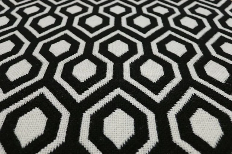 Flatweave Stair runners, Hex. Black & White.jpg