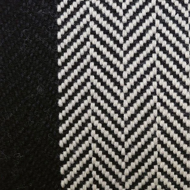 Flatweave Stair runner, Herringbone Border Ivory & Black.jpg