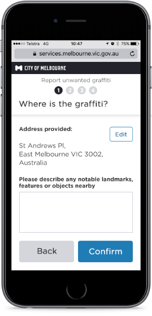 Customer asked to confirm address provided and any other written detail to help find it.
