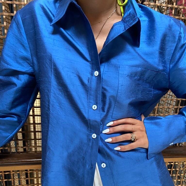 New day new shirt, this may be our fave thing by @homeofhai . The colour is so striking especially paired with a white mani 💅🏽 available in store and online, open 11-5 today x