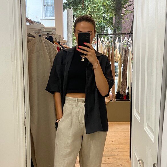 If you haven&rsquo;t been in to try out new brand @they_may_be__ yet then today&rsquo;s your day. Perfect linen two pieces; autumn uniform. Open today at 11am but closing a little earlier today at 4pm x