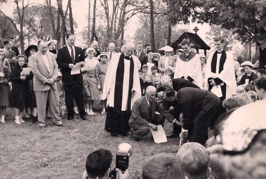 turning the sod for the new church building
