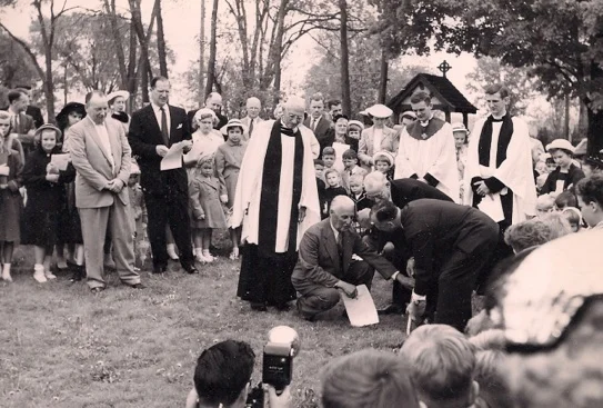  turning the sod for the new church building 