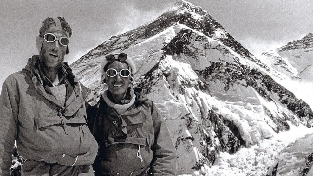 Edmund Hillary and Tenzing Norgay the first to reach the the summit of Mt. Everest in May 1953.