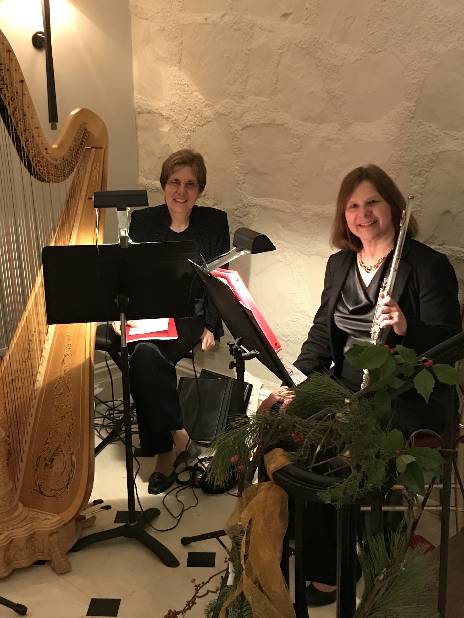 Lois and Sophie performing for a corporate party