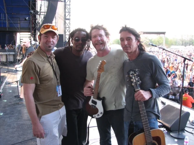 Jeff with The Wailers, Sam Bush, Al Anderson and Tim McFadden (R-L), Langerado 