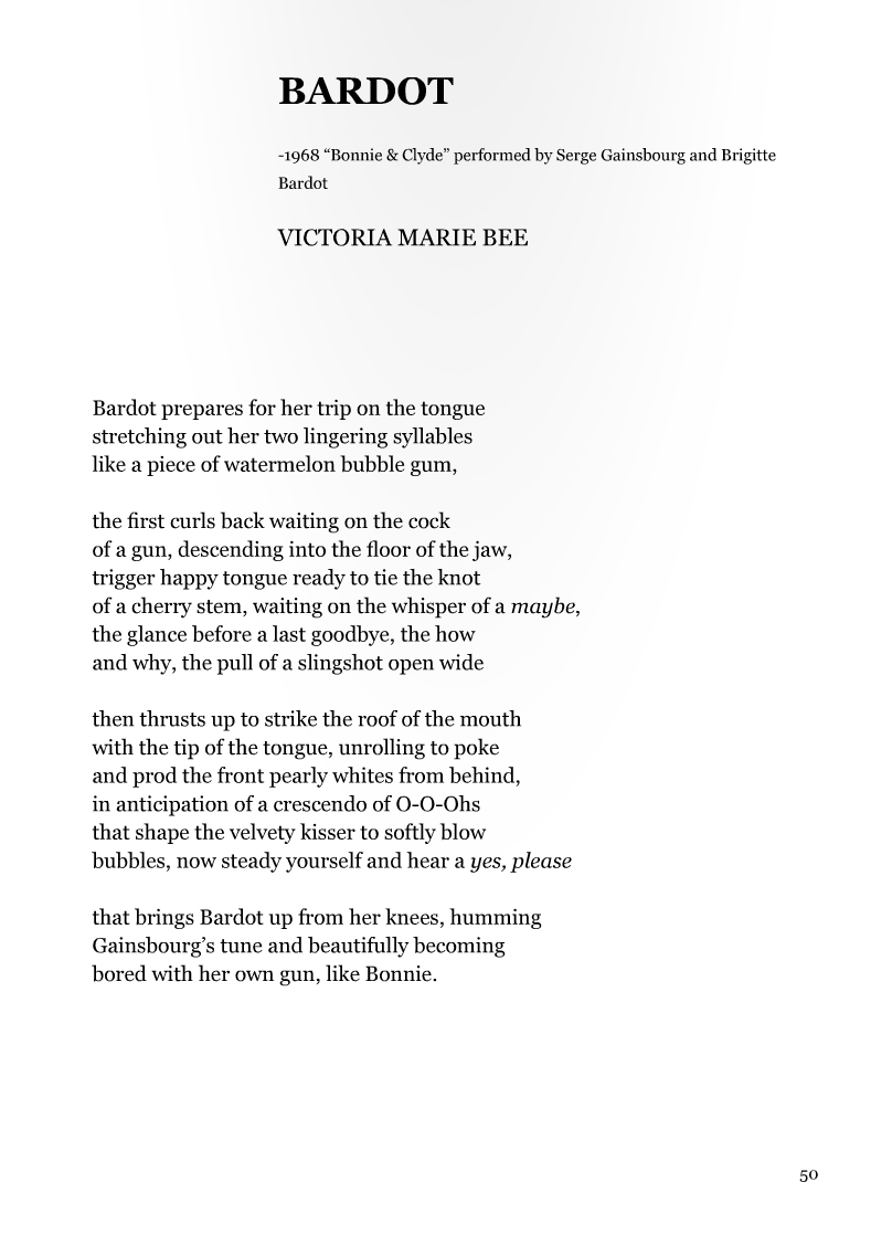Bardot,&nbsp;by Victoria Marie Bee, 2013