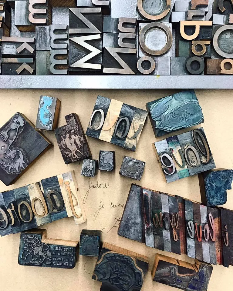 setting type for the workshop! lots of different options will be available, for all ages!