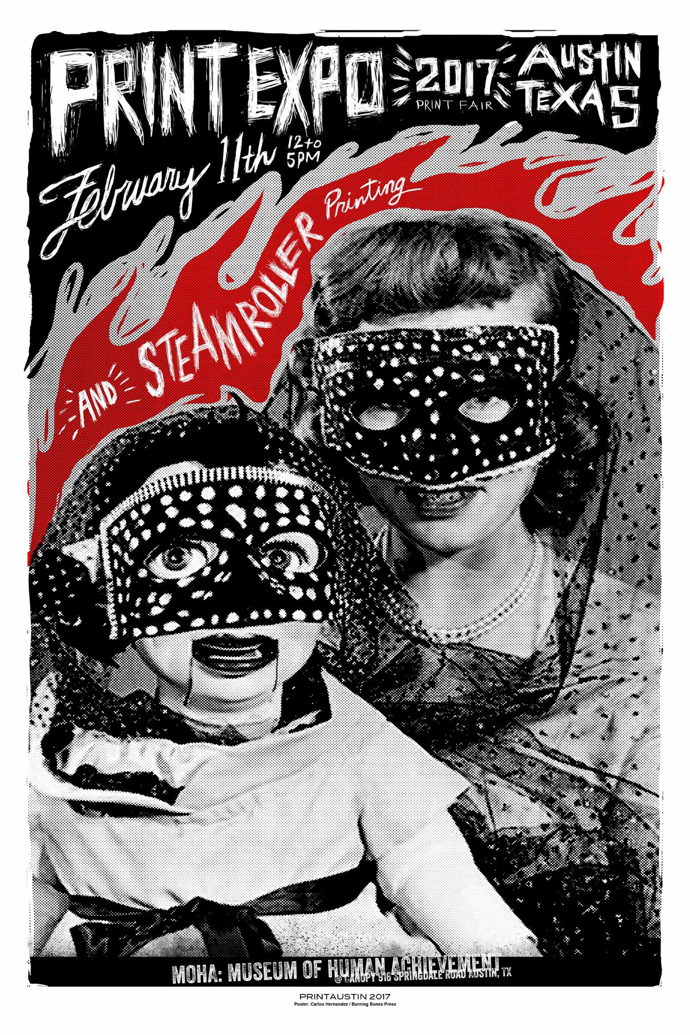 poster by Carlos, of Burning Bones Press in Houston, Texas