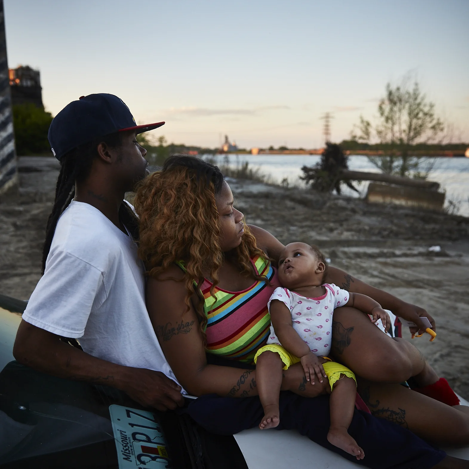 Eboni Doss and Gregory Doss with their daughter D'Mylaa Doss found at the Riverfront near the old casino on May 14, 2017 Mother's Day.