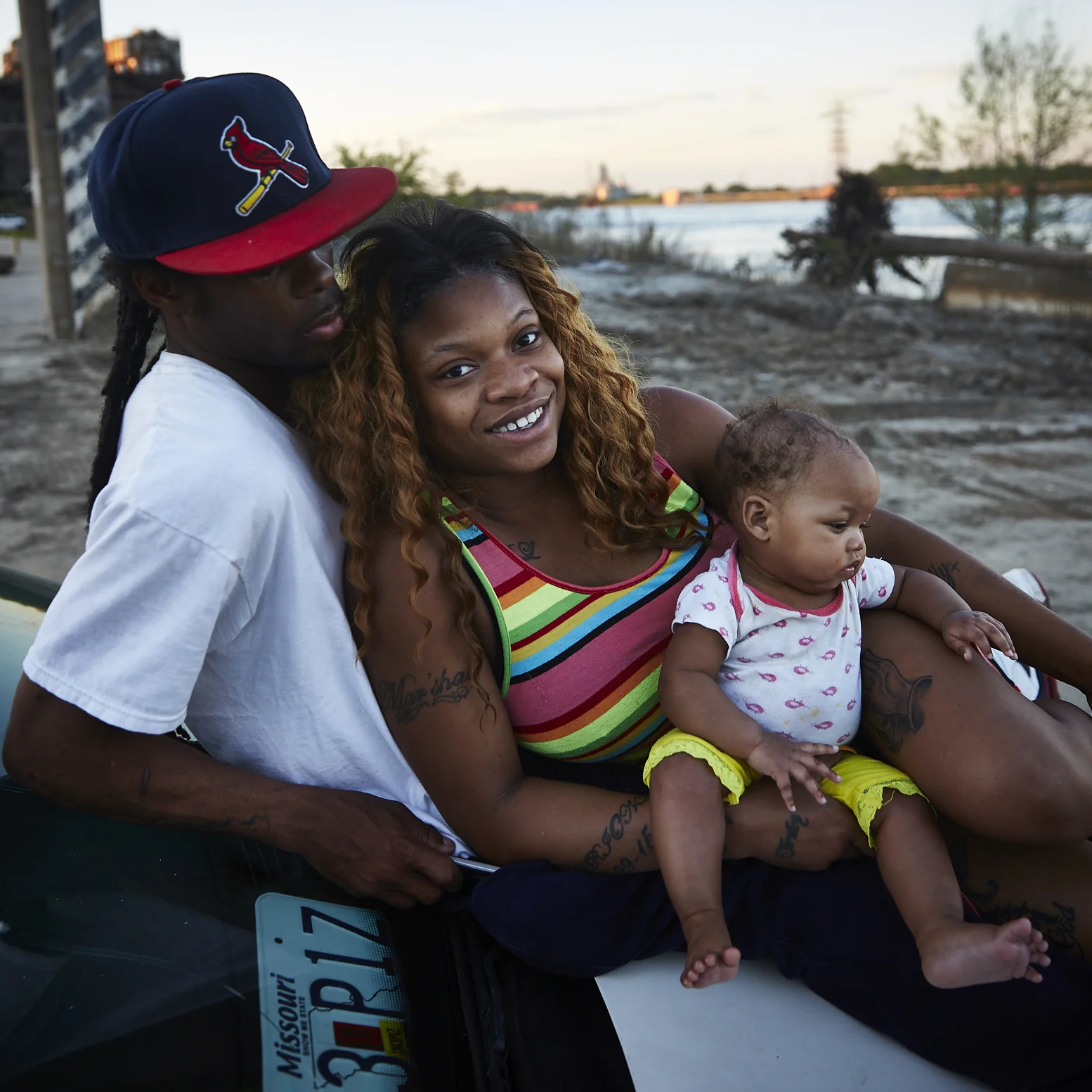 Eboni Doss and Gregory Doss with their daughter D'Mylaa Doss found at the Riverfront near the old casino on May 14, 2017 Mother's Day.