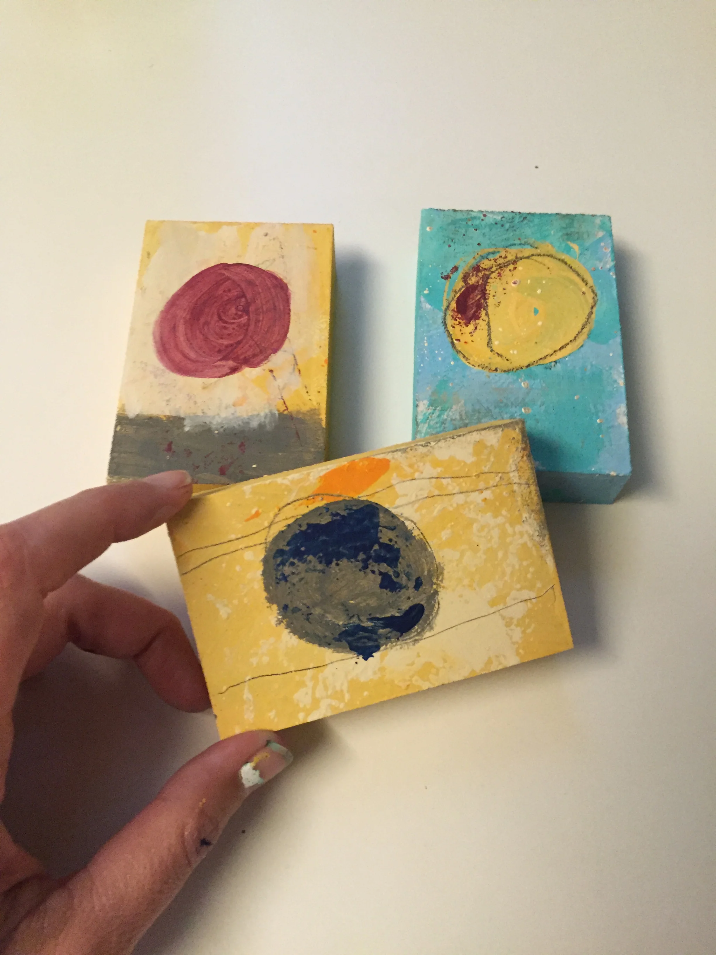 Art-O-Mat pieces in the making. Based on my 2016 circles series.