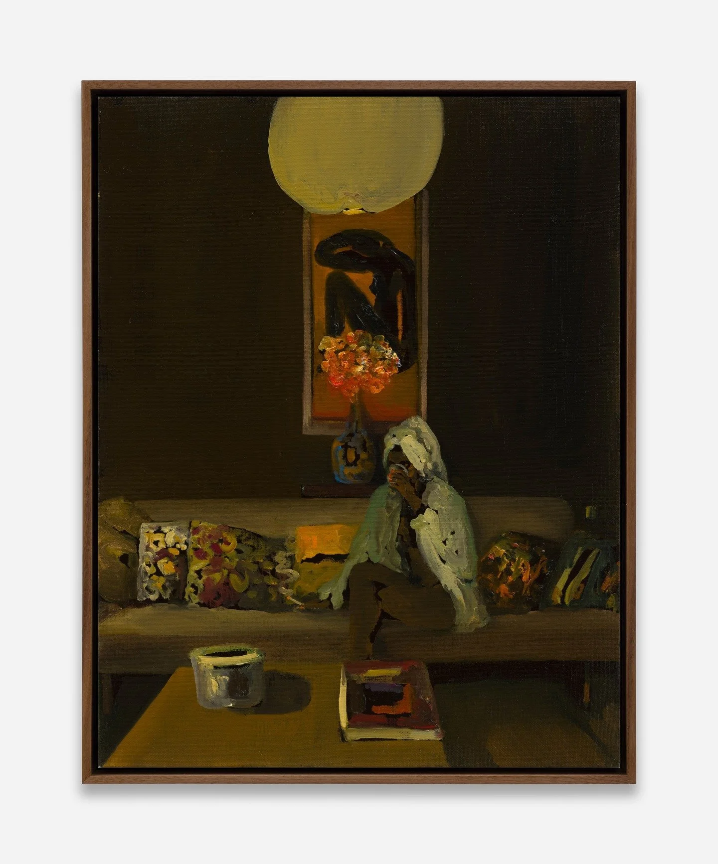 Second Wind at Galerie Max Hetzler in London debuts striking paintings of lone figures in intimate interiors by Danielle McKinney. Beginning with a black canvas, #daniellemckinney builds up scenes populated by luminous figures, objects and spaces. Qu