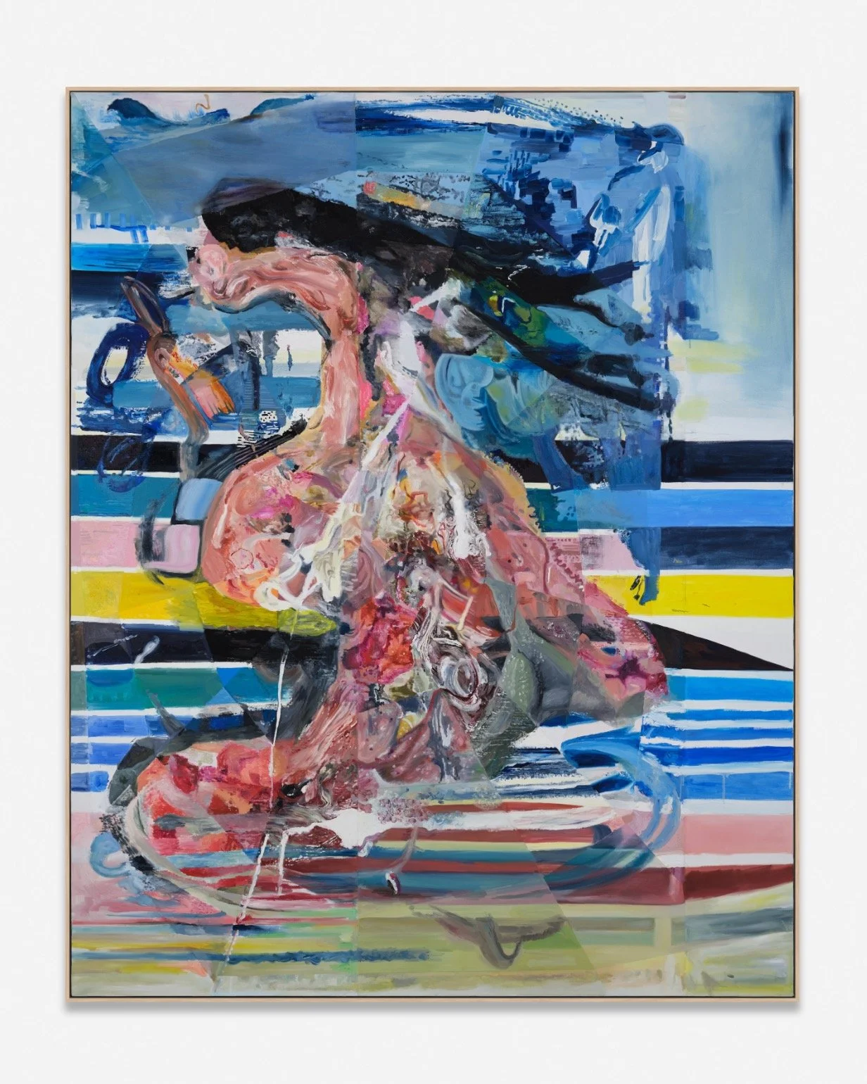 Endless Summer at Galerie Max Hetzler and Gagosian in Paris is a collaborative exhibition of new and recent paintings and sculptures by Albert Oehlen. We will now take a closer look at some of the works showing at Max Hetzler; these paintings are par