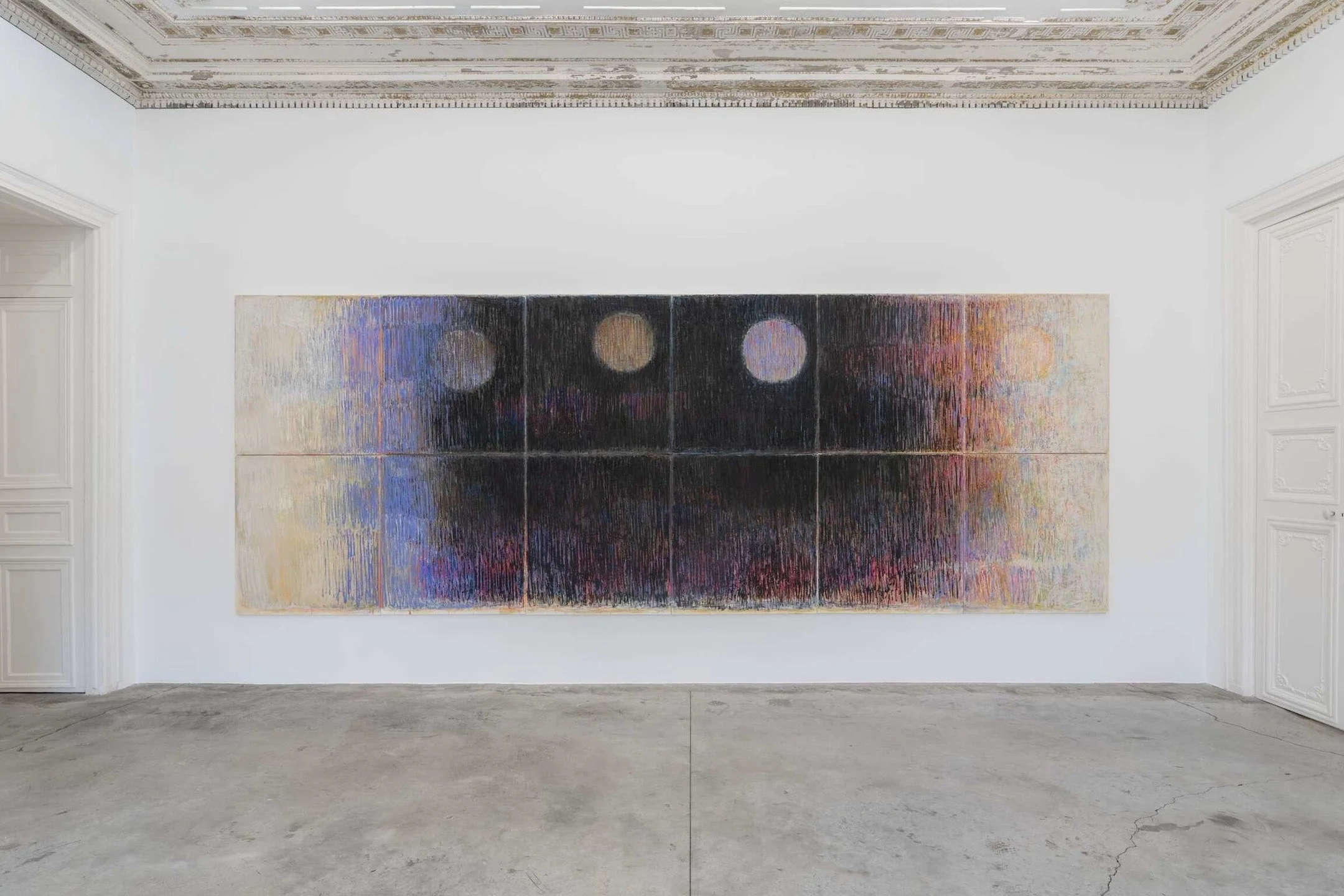 Moon Rising in Daylight at Almine Rech Paris, Turenne, presents stunning new paintings by Christopher Le Brun. As the exhibition title suggests, the paintings explore the experience of seeing the moon creeping across the sky in the afternoon, in prep