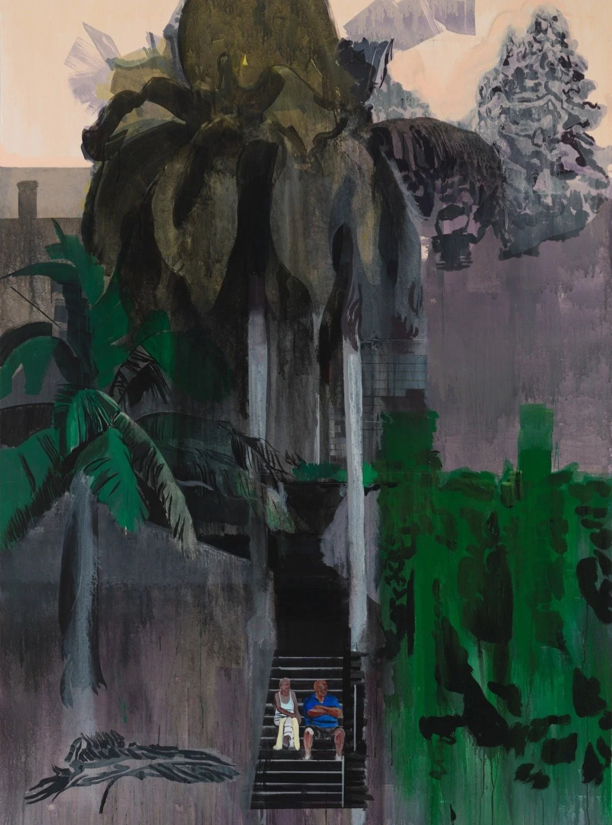 New paintings and works on paper by Hurvin Anderson are now showing in Repeating Yourself at Michael Werner Gallery on the UES. These works study the interaction of plant life and built environments. Born to Jamaican parents who emigrated to England 