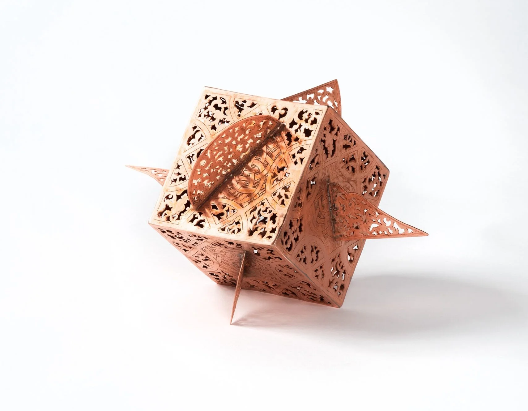 Otherworldly printed landscapes and sculptures by Shireen Taweel are showing in the solo show Between Science and the Sublime at Jessica Silverman Gallery to late December. Copper is central to Taweel's artistic practice, providing the substrate for 