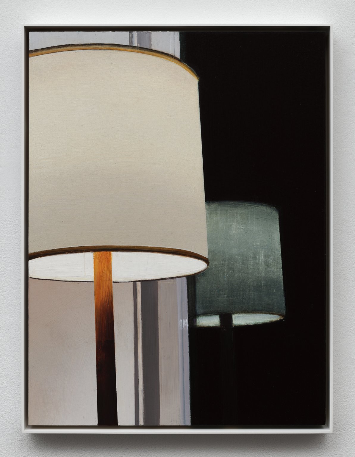 Now on view at Karma in Chelsea, Dike Blair&rsquo;s recent paintings turn toward the mediation of light&mdash;its diffusion, obstruction, and transformation across surfaces.
Several paintings study the projection and reflection of light from a lampsh