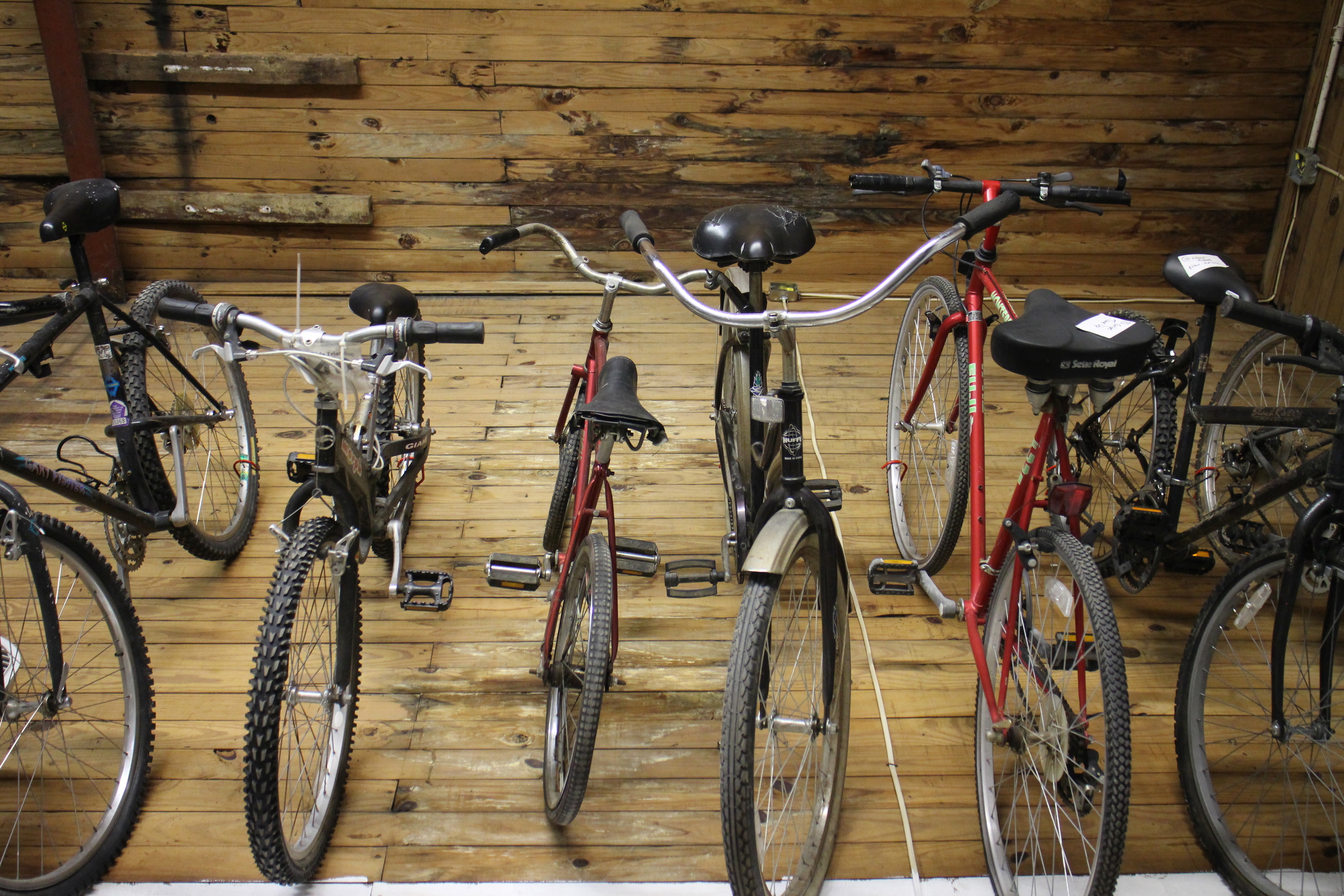The last step was to hang the bikes from the expansive walls. With 20 ft. of wall space, we are ready for that tandem when it comes. WE'll see you the Third Sunday in October.
