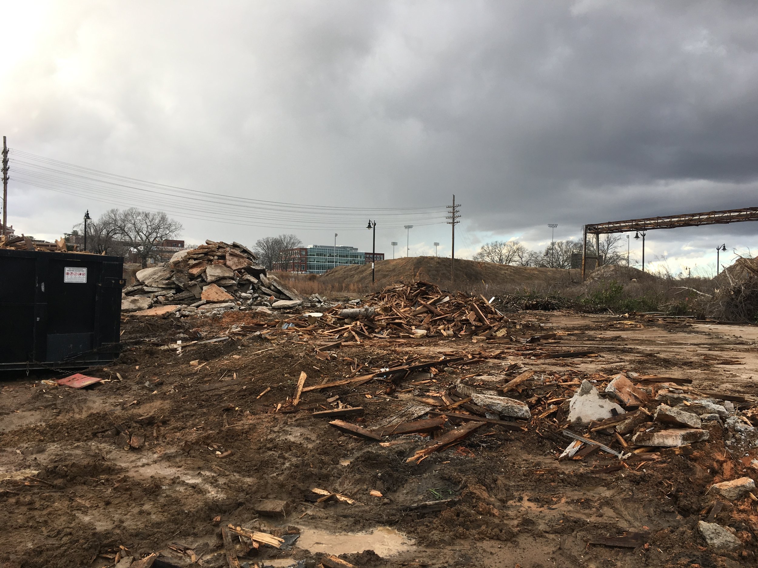 View of former shed space from rear 