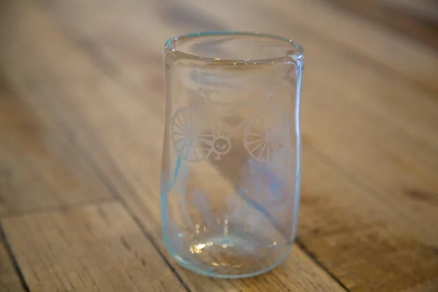 Light Blue Bike Glass
