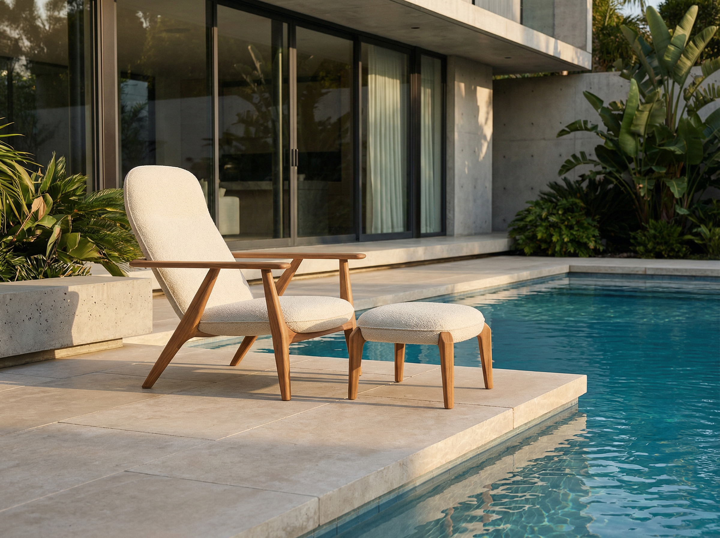 Firefly_Gemini Flash_A lounge chair with ottoman located in the pool patio of a modern house. The chair is 464672 (1).png