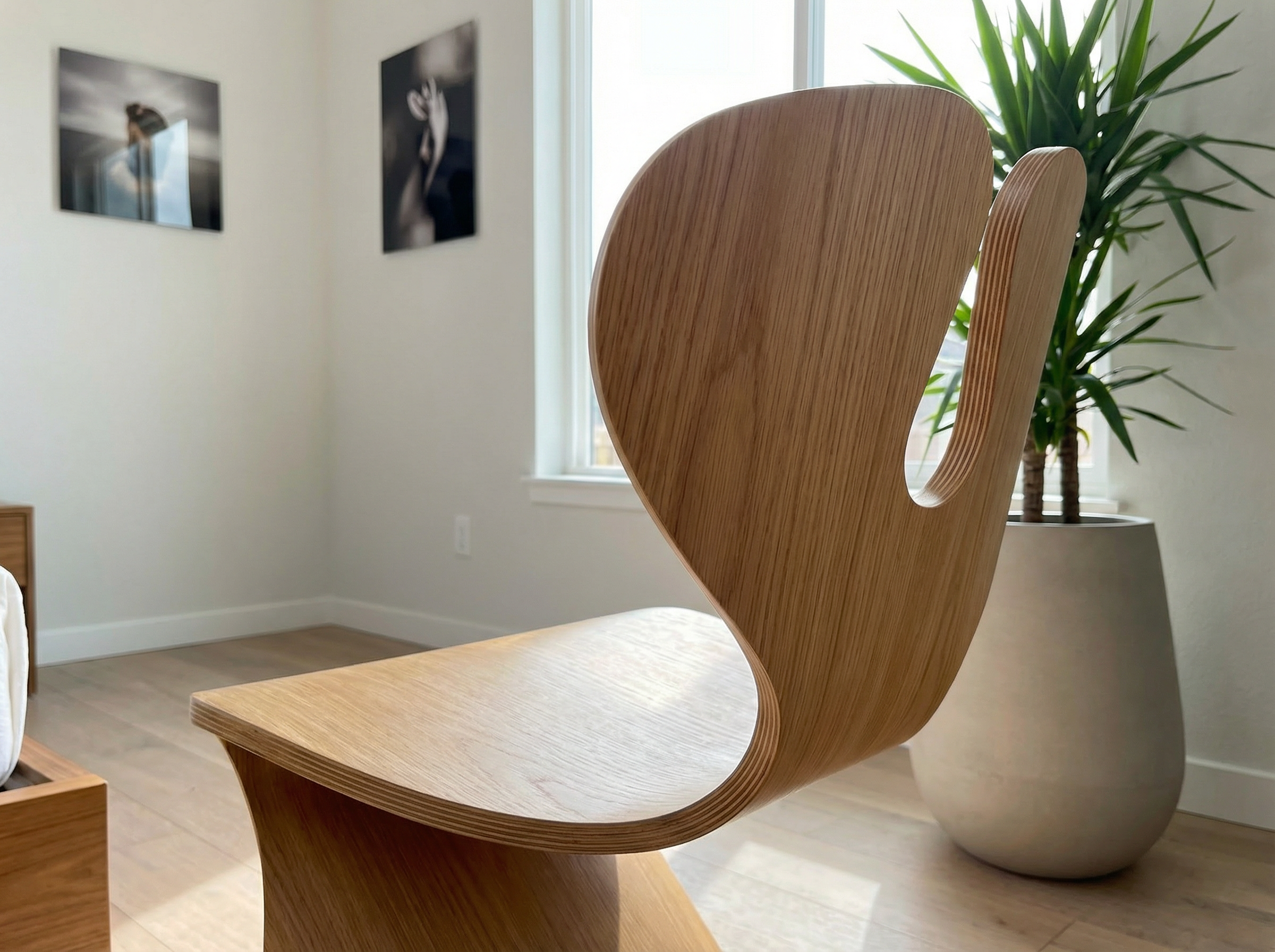 Firefly_A dining chair made out of a continuous sheet of molded plywood. The edges of the ply 401493.png