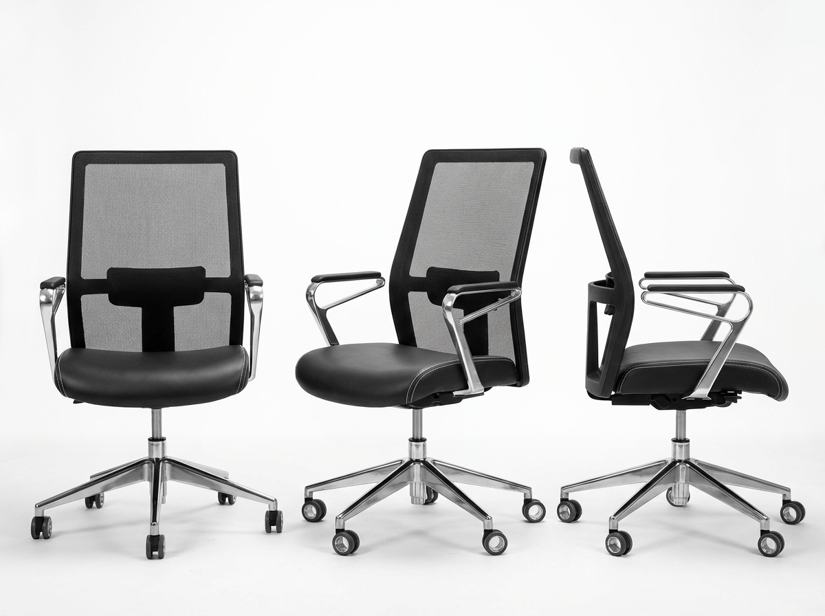 Firefly_Gemini Flash_Three office task chairs with a leather seat with contrast stich, chrome armrest with 321257.png