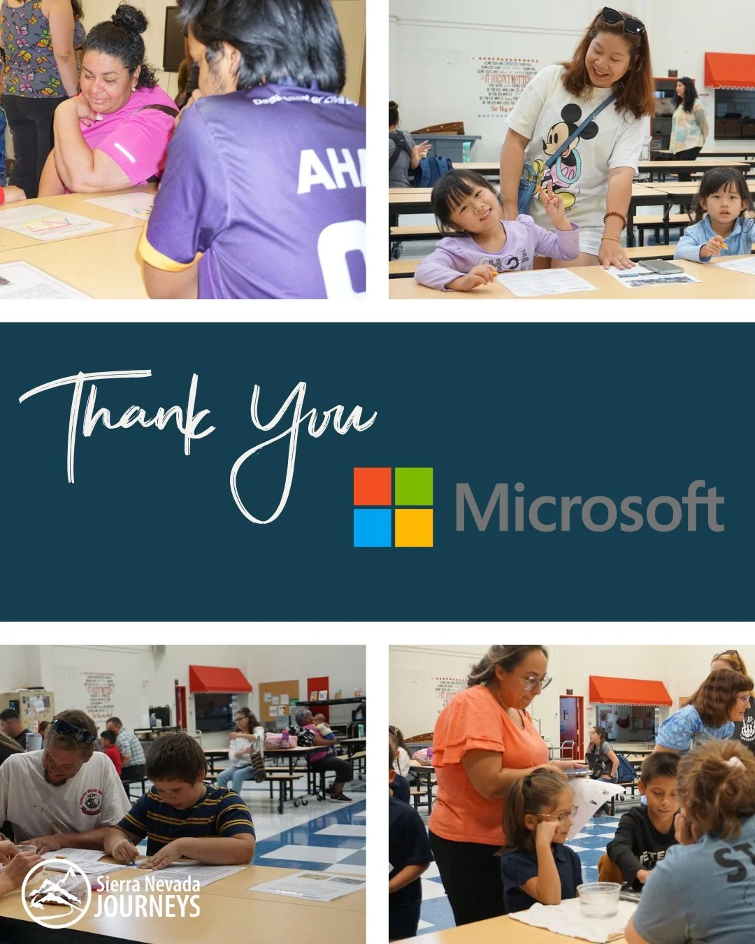 Thank you to @MicrosoftReno for supporting Family STEM Nights through Sierra Nevada Journeys. Your support helps students and families explore hands-on science together.
