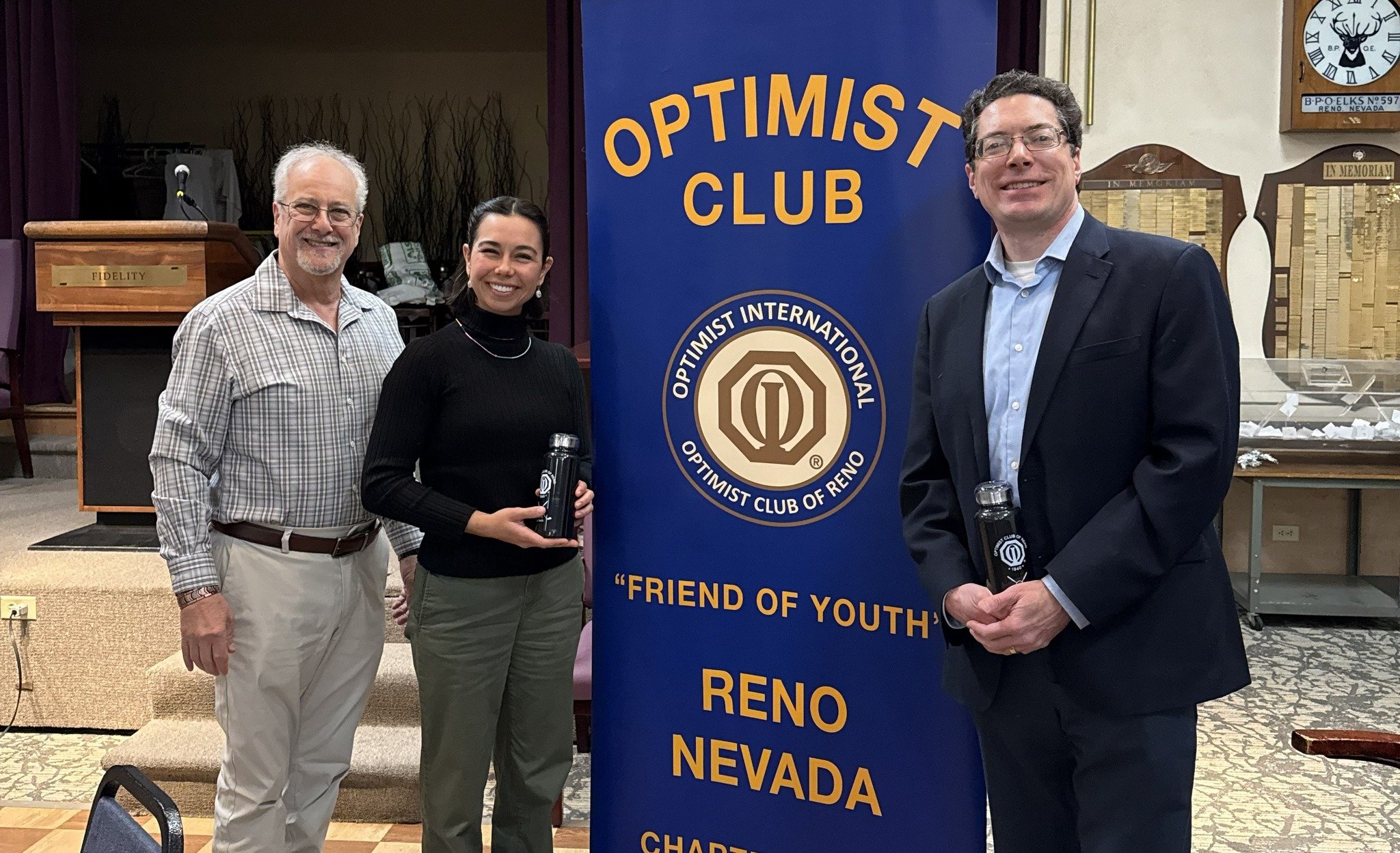 Thank you to the Optimist Club of Reno for hosting Sierra Nevada Journeys&rsquo; Stuart Golder and Corrie Calderon for lunch and giving us the opportunity to talk about our STEM and outdoor education programs, land acquisition, and Grown-Up Getaway C