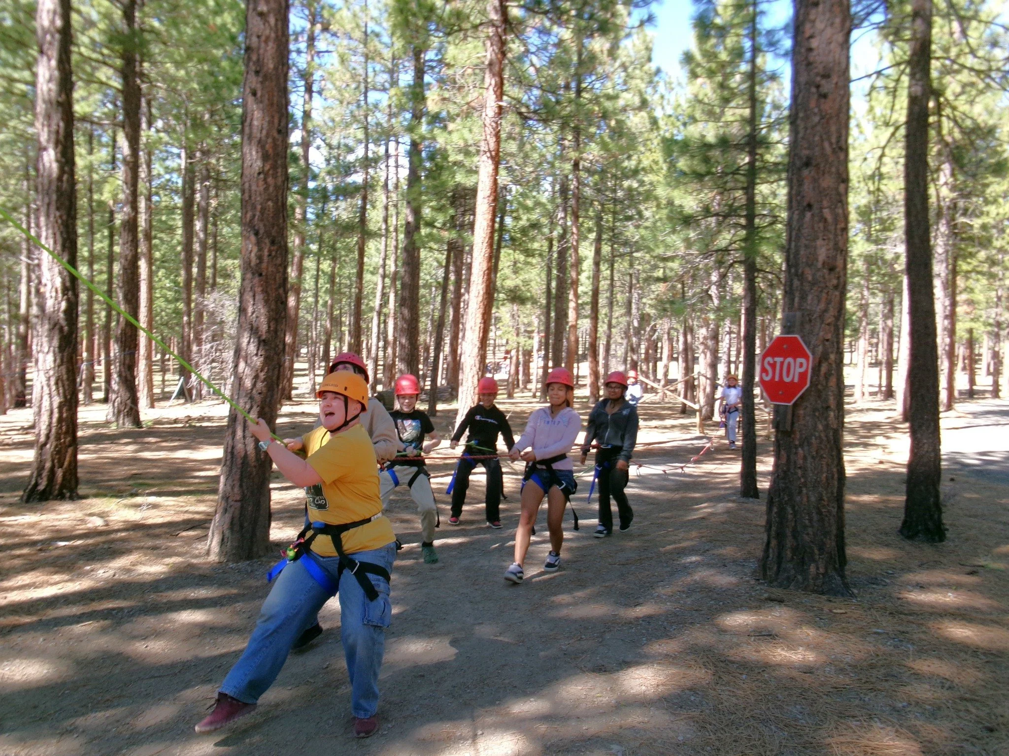 Last week, students from Frontier Elementary in Sacramento joined us for an unforgettable Overnight Outdoor Learning experience! 🌲

This photo captures incredible teamwork in action as students take on the flying squirrel element of our challenge co